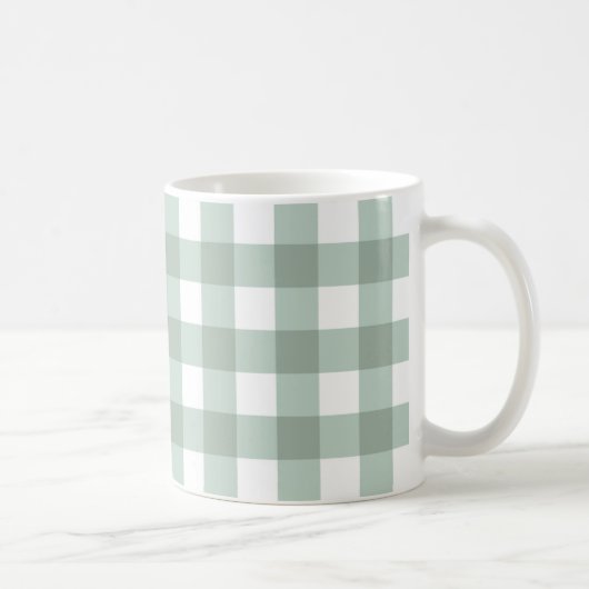 Bubble Frogs Gingham - salie lauriergroen plaid. Koffiemok (Rechts)