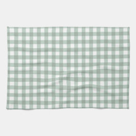 Bubble Frogs Gingham - salie lauriergroen plaid. Theedoek