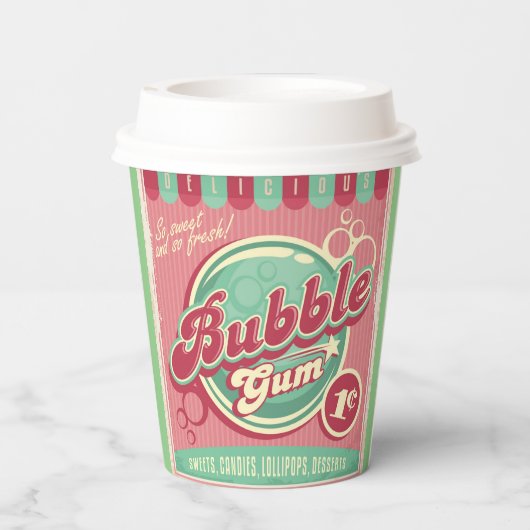 Bubble-gom Papieren Bekers (Achterkant)