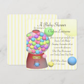 Bubble gum Baby shower Kaart (Voorkant / Achterkant)