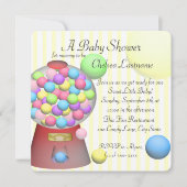 Bubble gum Baby shower Kaart (Voorkant)