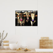 Bubble Gum Baling Rodeo Bull Koeien Westerne Kunst Poster (Keuken)