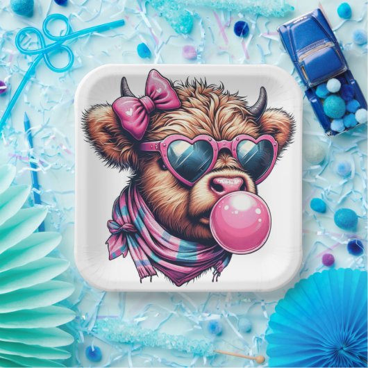 Bubble Gum Blowing Koe Papier Bord (Feest)