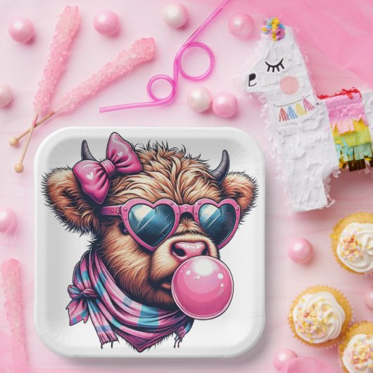 Bubble Gum Blowing Koe Papier Bord (Feest)