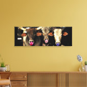 Bubble Gum Blowing Rodeo Bull Koeien Westerne Pop Canvas Afdruk (Insitu (Woonkamer))