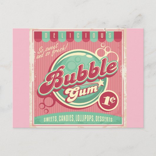 Bubble Gum Briefkaart (Voorkant)