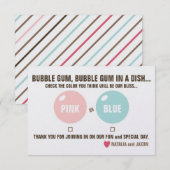 BUBBLE GUM BUBBLE GUM GESLACHT ONTHULLEN STEMBILJE KAART (Voorkant / Achterkant)