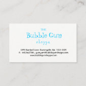 Bubble Gum Colorful Gumball Blue Stripe Chalkboard Visitekaartje (Achterkant)