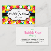Bubble Gum Colorful Gumball White Strip Chalkboard Visitekaartje (Voorkant / Achterkant)
