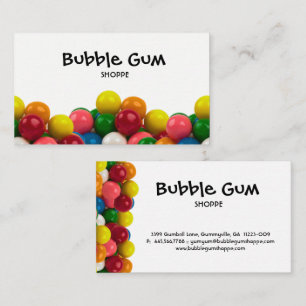 Bubble Gum Colorful Gumballs White Background Visitekaartje