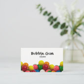 Bubble Gum Colorful Gumballs White Background Visitekaartje (Staand voorkant)