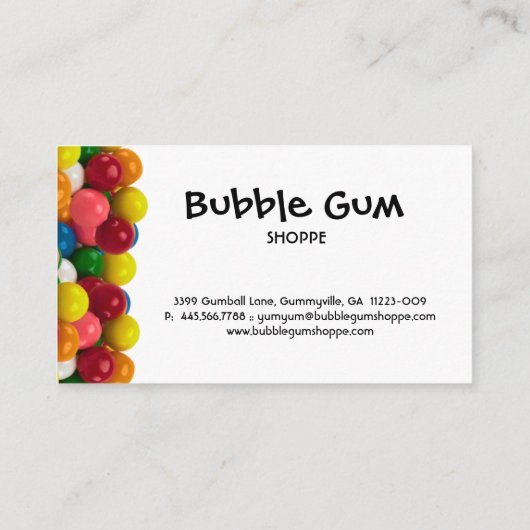 Bubble Gum Colorful Gumballs White Background Visitekaartje (Achterkant)