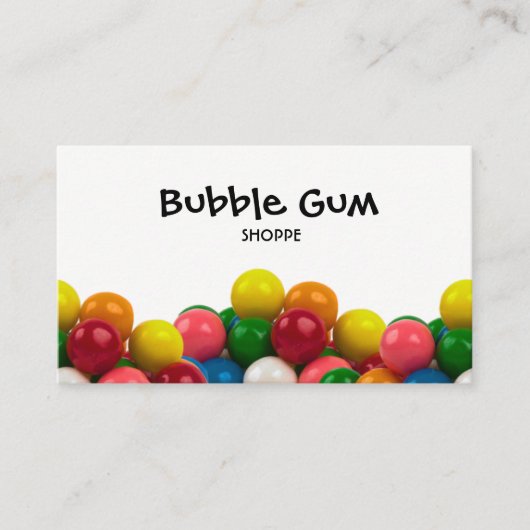 Bubble Gum Colorful Gumballs White Background Visitekaartje (Voorkant)
