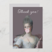 Bubble gum Diva blazen een roze bubble gum Bedankkaart (Voorkant / Achterkant)