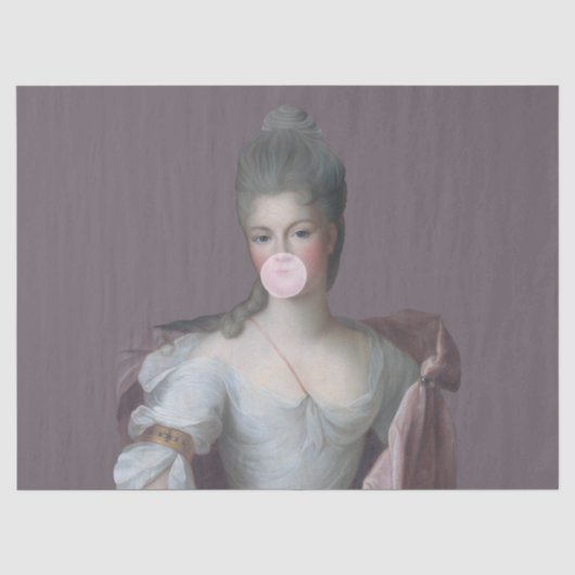 Bubble gum Diva blazen een roze bubble gum Tissuepapier (Voorkant)