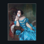Bubble gum Diva in blauw satijn Briefkaart<br><div class="desc">Bubble gum Diva in blauw satijn veranderde  kunst.</div>