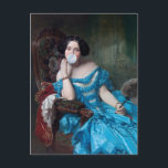 Bubble gum Diva in blauw satijn Briefkaart<br><div class="desc">Bubble gum Diva in blauw satijn veranderde  kunst.</div>
