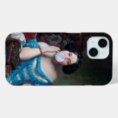Bubble gum Diva in blauw satijn Case-Mate iPhone Case (Achterkant (horizontaal))