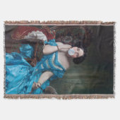 Bubble gum Diva in blauw satijn Deken (Voorkant)