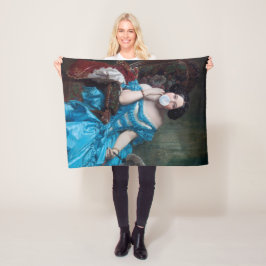 Bubble gum Diva in blauw satijn Fleece Deken
