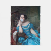 Bubble gum Diva in blauw satijn Fleece Deken (Voorkant)