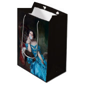 Bubble gum Diva in blauw satijn Medium Cadeauzakje (Voorkant Gekanteld)