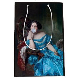Bubble gum Diva in blauw satijn Medium Cadeauzakje