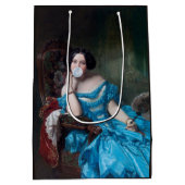 Bubble gum Diva in blauw satijn Medium Cadeauzakje (Achterkant)