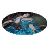 Bubble gum Diva in blauw satijn Snijplank (Hoek)