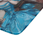 Bubble gum Diva in blauw satijn Snijplank (Hoek)