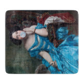 Bubble gum Diva in blauw satijn Snijplank (Voorkant)