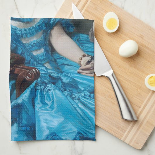 Bubble gum Diva in blauw satijn Theedoek (Quarter Fold)