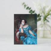 Bubble gum Diva in blauwe satijn Briefkaart (Staand voorkant)