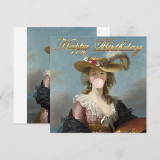 Bubble Gum Diva in een strohoed (Voorkant / Achterkant)