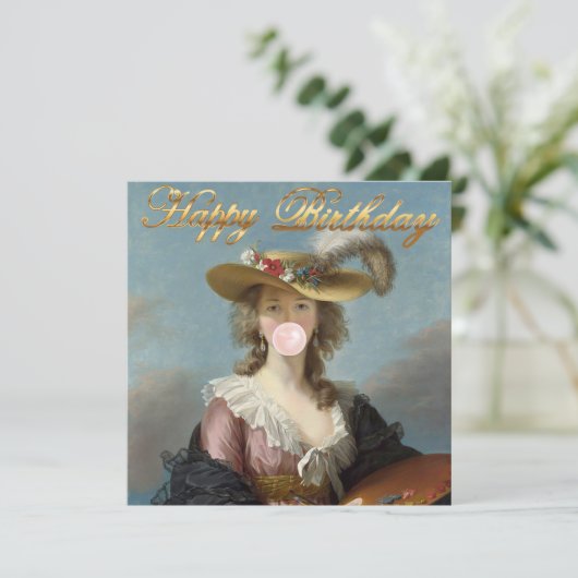 Bubble Gum Diva in een strohoed (Staand voorkant)