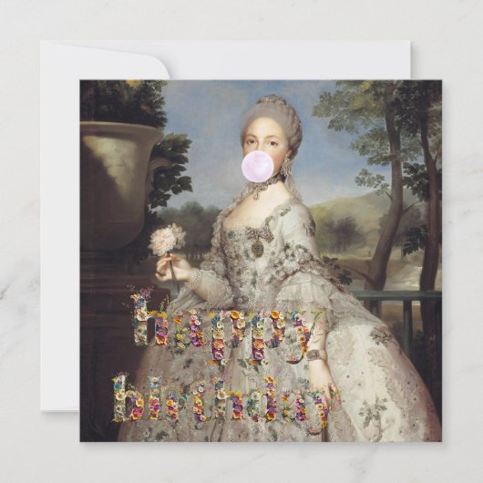 Bubble gum Diva Luisa de Parma Happy Birthday Kaart (Voorkant)