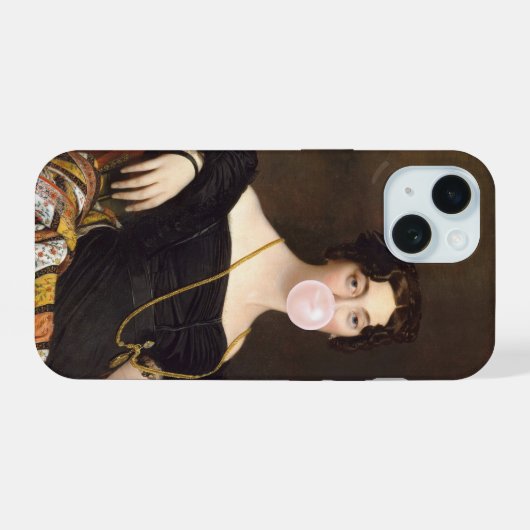 Bubble gum Diva Madame Ponselle iPhone 15 Case (Achterkant horizontaal)