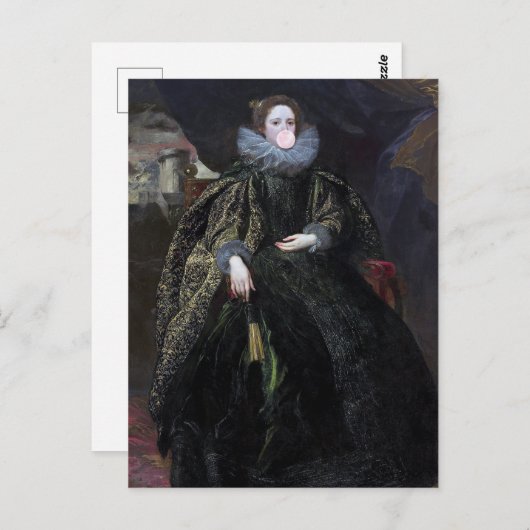 Bubble gum Diva Marchesa Briefkaart (Voorkant / Achterkant)