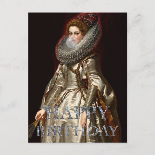 Bubble gum Diva Marchesa Gelukkige verjaardag Briefkaart (Voorkant)