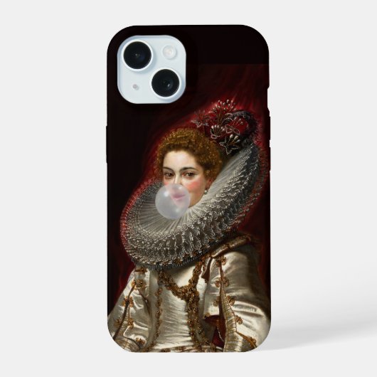 Bubble gum Diva Marchesa iPhone 15 Case (Achterkant)