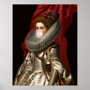 Bubble gum Diva met een Halskraus Poster