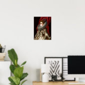 Bubble gum Diva met een kraag Poster (Thuiskantoor)