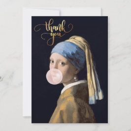 Bubble Gum Diva met Parel Oorbel Bedankkaart