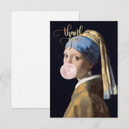 Bubble Gum Diva met Parel Oorbel Bedankkaart