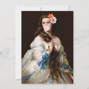 Bubble Gum Diva met twee bloemen Bedankkaart