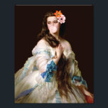 Bubble Gum Diva met twee bloemen Foto Afdruk<br><div class="desc">Pop kunstremix van een  schilderij van een vrouw met twee bloemen in haar haar die een roze bellengom blazen</div>