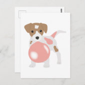 Bubble gum Dog Bgloing Bubble Briefkaart (Voorkant / Achterkant)
