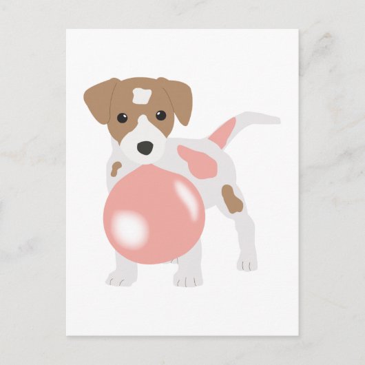 Bubble gum Dog Bgloing Bubble Briefkaart (Voorkant)