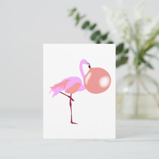 Bubble Gum Flamingo Bgloing Bubble Briefkaart (Staand voorkant)