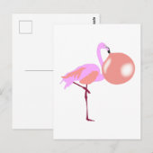 Bubble Gum Flamingo Bgloing Bubble Briefkaart (Voorkant / Achterkant)